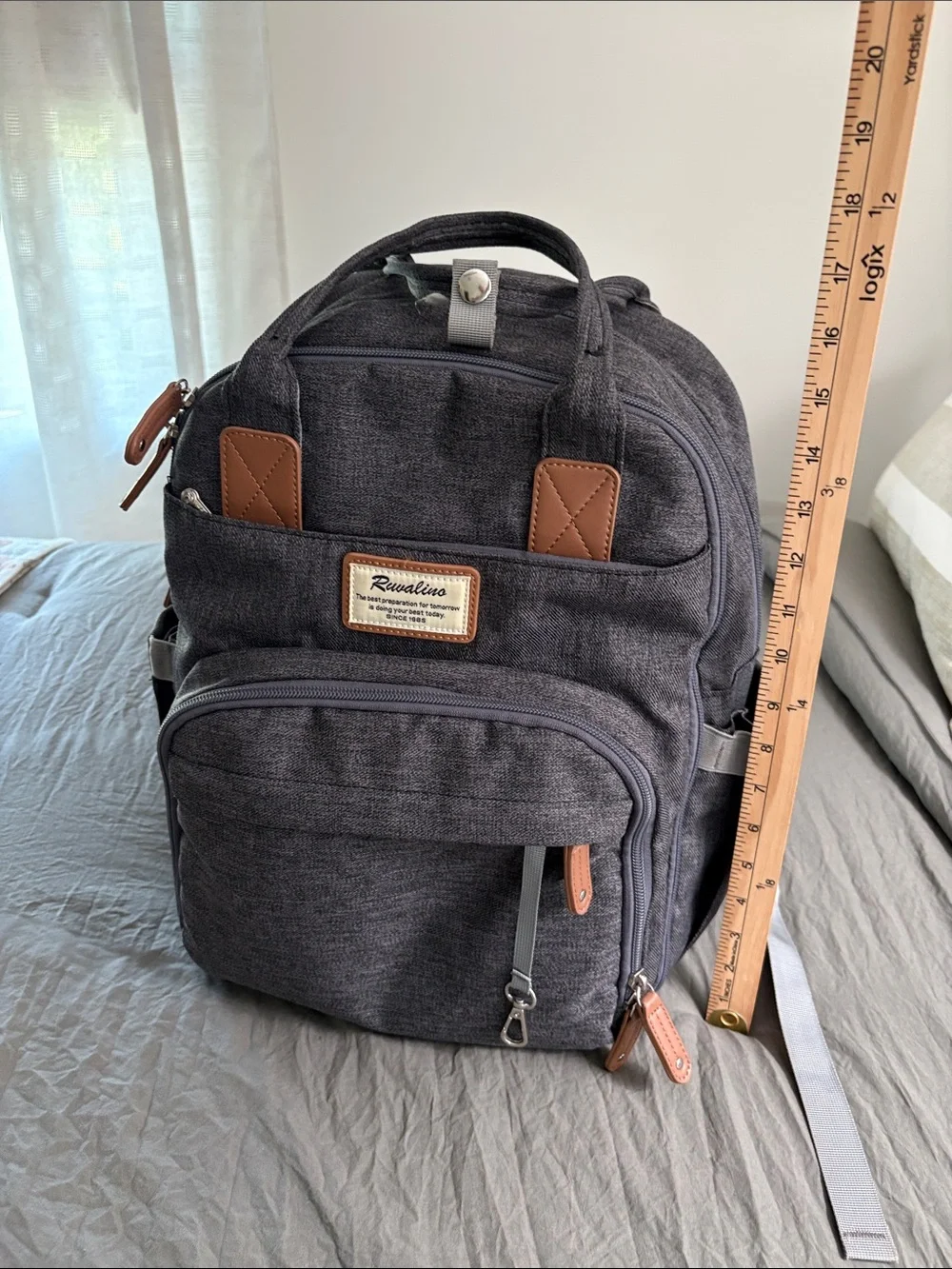 Ruvalino Large Diaper Bag Backpack, Multifunction Baby Changing Travel Bag.